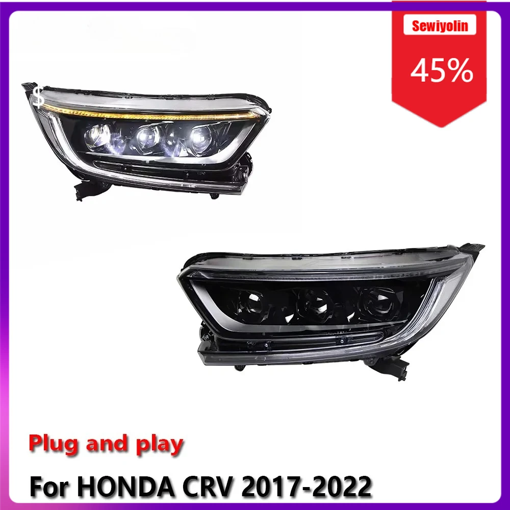 

Sewiyolin Car LED Lamp Headlight Assemblies For HONDA CRV 2017-2022 Fog DRL Brake Turn Signal Lamp