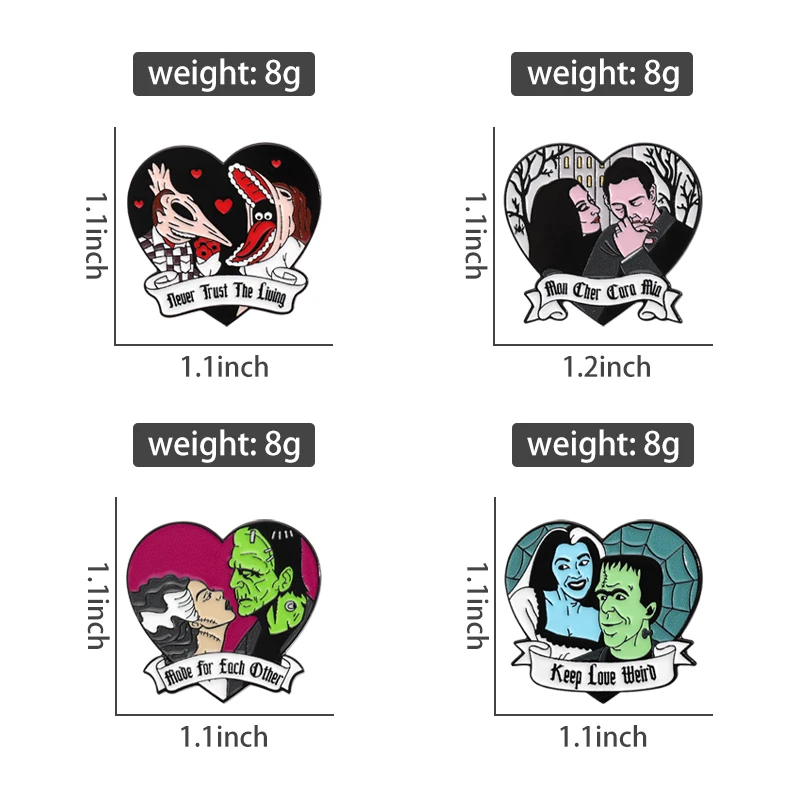 Films Monster Lovers Enamel Pins Count Dracula Green Blue Face Horror Movies Badges Lapel Brooches Jewelry Accessories
