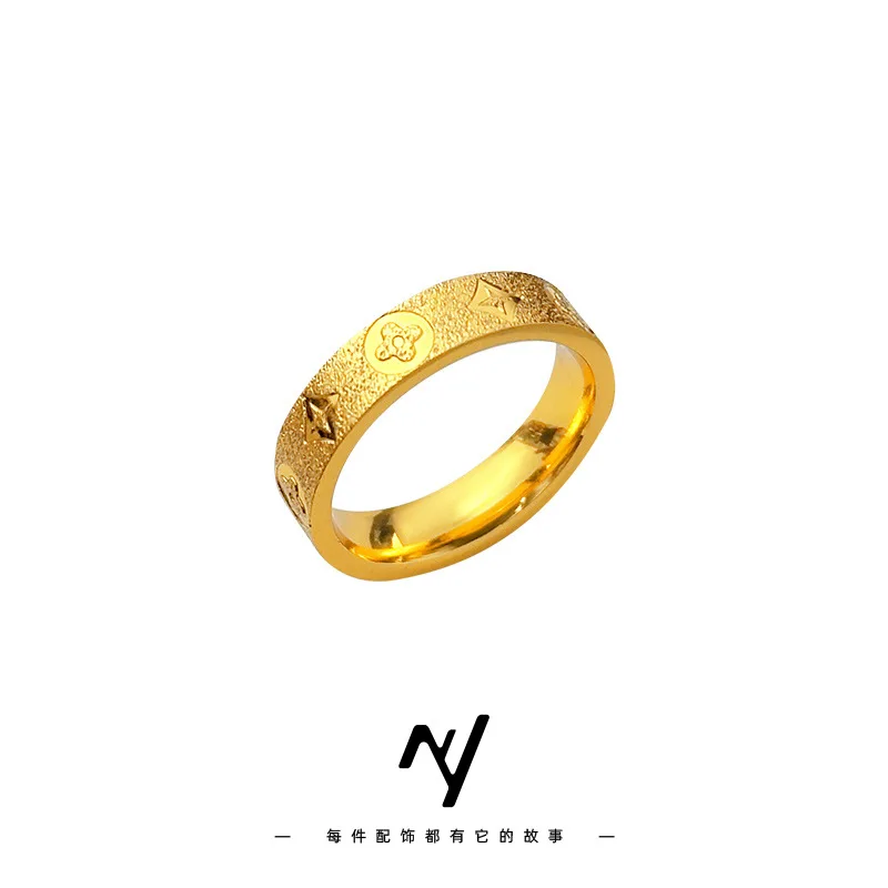 

Легкое роскошное нишевое дизайнерское кольцо унисекс из золота 9999 пробы 24K, парное, в стиле «гвоздь-песок», с эффектом пресбиопии