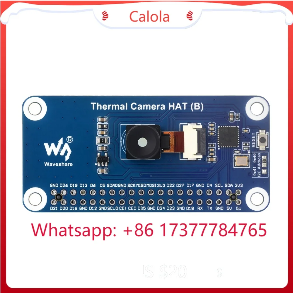 Тепловизионная камера Long-Wave IR HAT (B) для Raspberry Pi, 80×62 пикселей