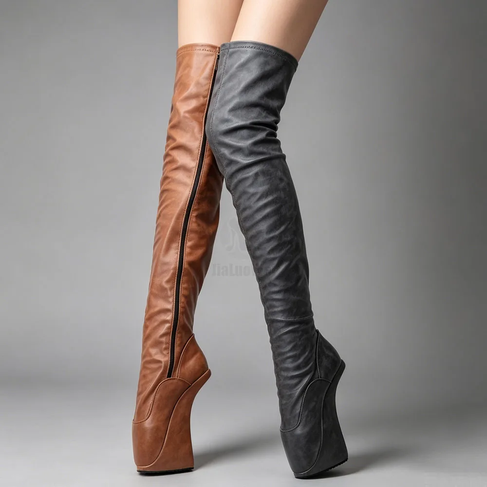 7 Zoll High Heels Unisex Sexy Cosplay PonyBallet Crotch High Stiefel
