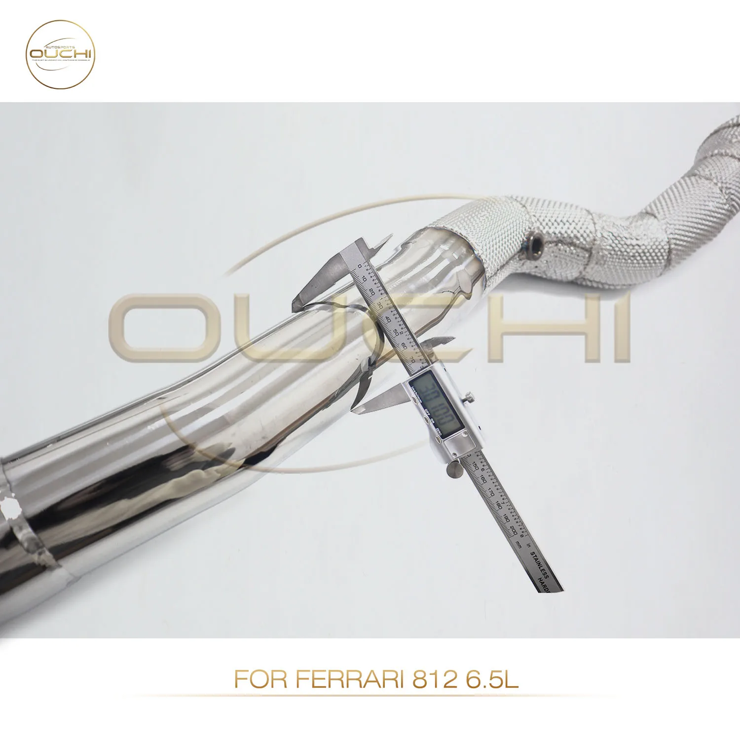 OUCHI Stainless Steel Exhaust System Performance Downpipe For Ferrari 812 6.5L Heat Shield With Cat Auto Parts