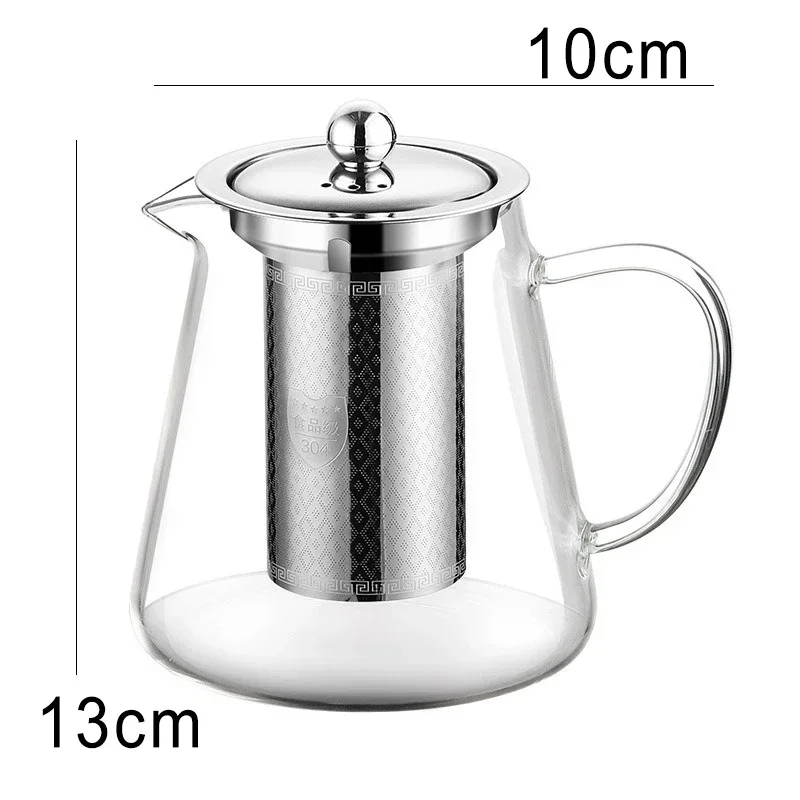 450ml-950ml Heat Resistant Glass Teapot with Stainless Steel Tea Strainer Infuser Flower Kettle Kung Fu Teaware Puer Oolong Pot