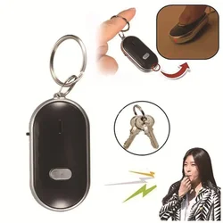 New LED Wireless Whistle Sensing Key Chain Flashing Beep Control Alarm Anti-loss Key Finder locator And Key Ring
