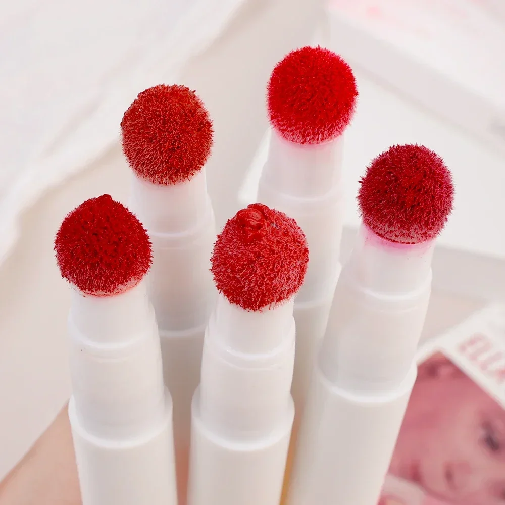 Fluffy Velvet Soft Lip Glaze Pigment Waterproof Nude Matte Red Liquid Lipstick Cream Long Lasting Dye Cheek Lip Tint Cosmetics