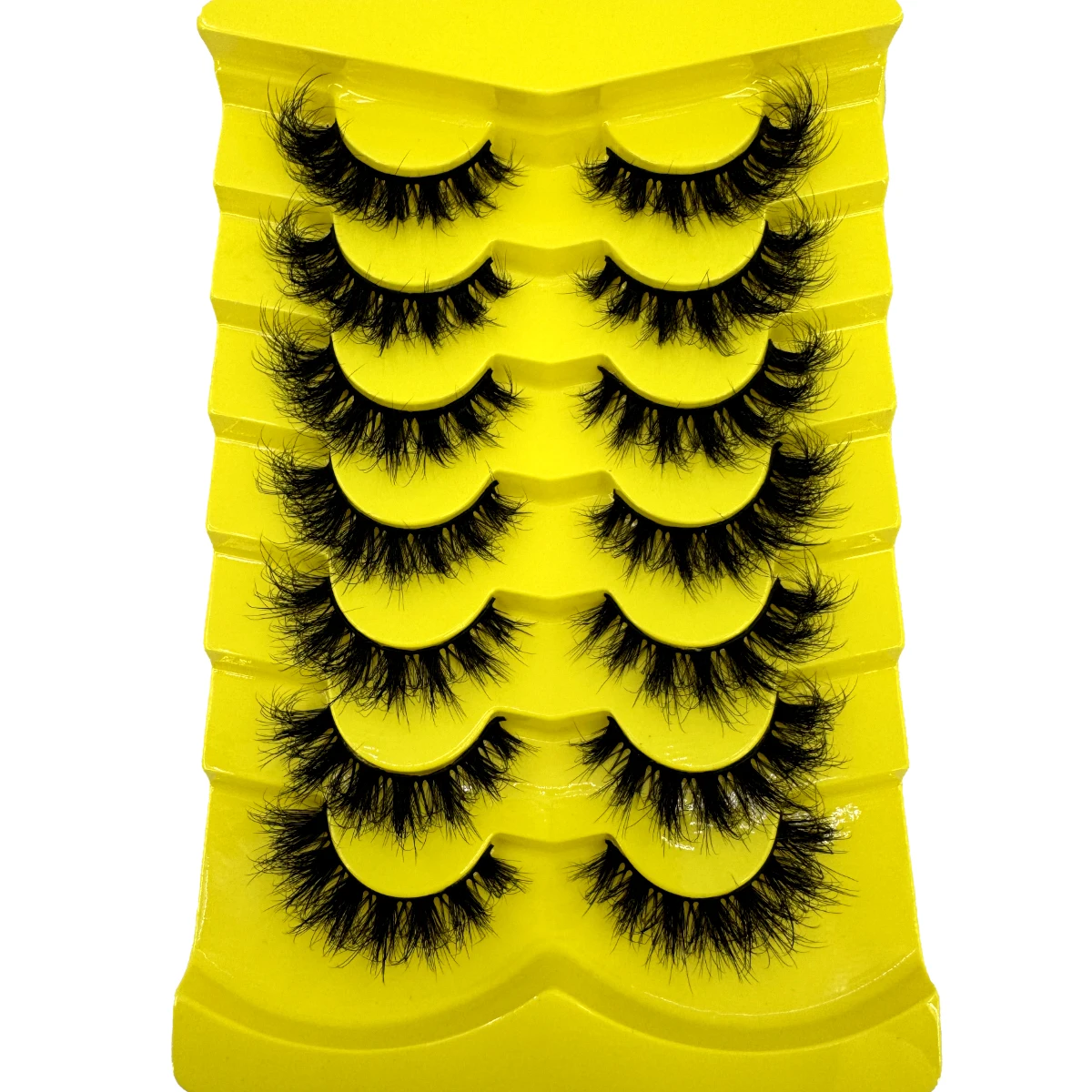 HBZGTLAD 7 pairs of natural false eyelashes Russian eyelashes 3D mink fur reusable dense Russian striped eyelashes and extended