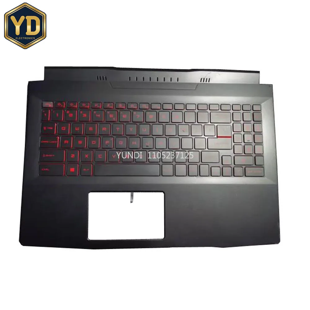 

YD Black Laptop PalmRest&US Backlit Red/White Words Keyboard For MSI Pulse GL66 11U 11UCK 11UDK 11UEK 11UGK 11UGKV English US