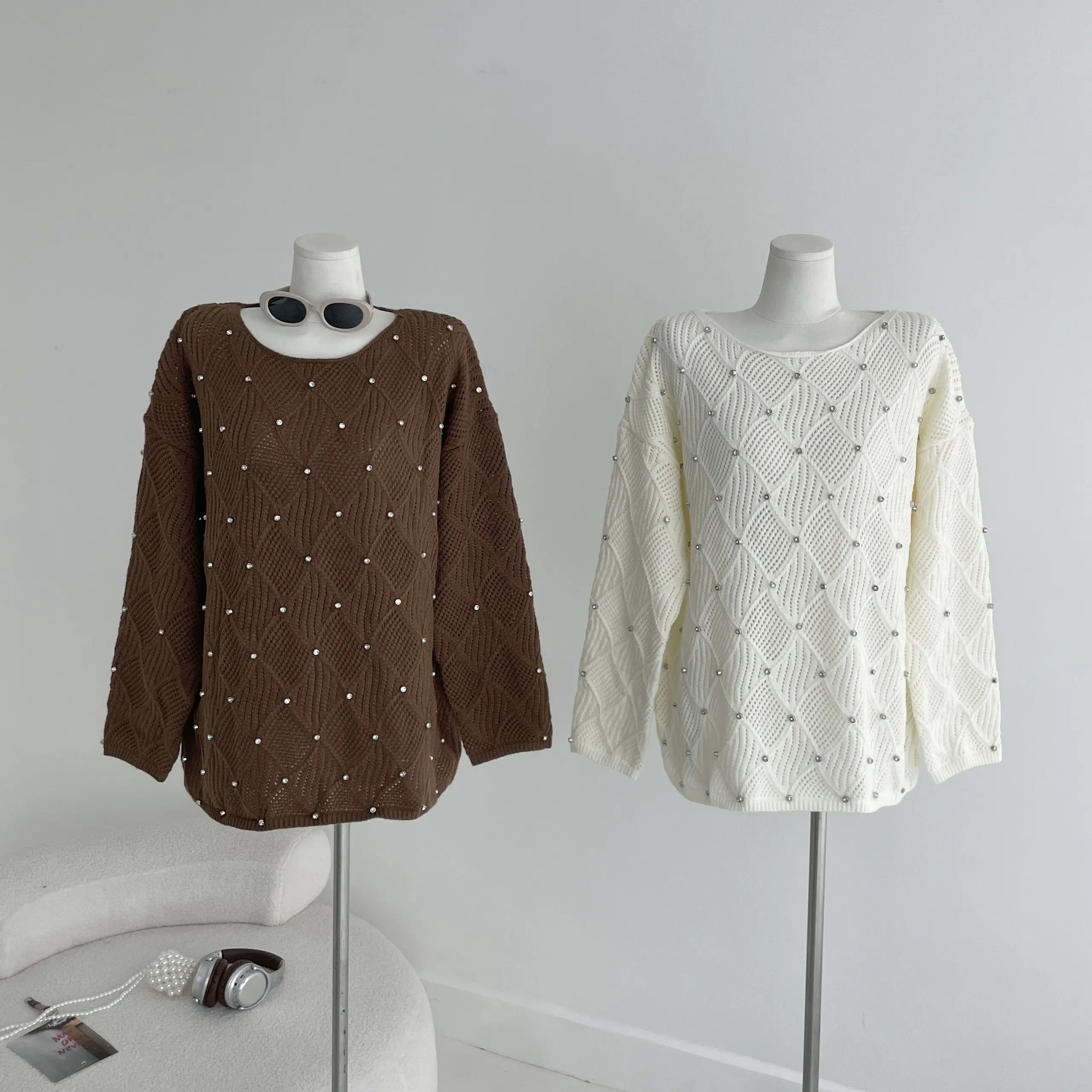 

Casual Commuter Long-sleeved Knit Sweater Women Korean Fashion Baggy Chic Autumn And Winter Aesthetic Pullover Sweater