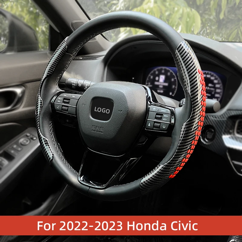 For Honda Civic 11th gen Accessories For 2023 CRV Accord Carbon Fiber Silicone Steering Wheel Cover Auto Anti-skid Accessories