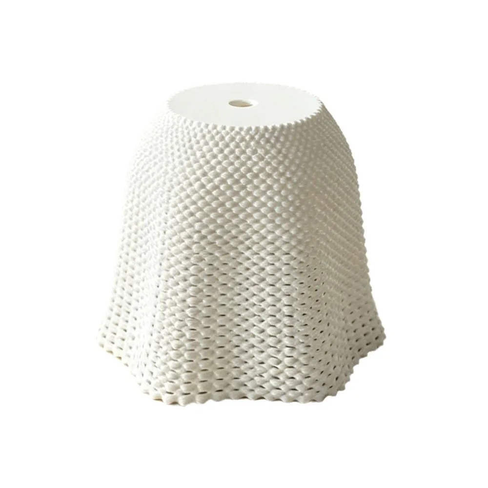 Exquisite 3D Printed Lampshade Decorative Layered Wave Texture Design Desk Lamp Lampshade Semi-transparent Soft Light