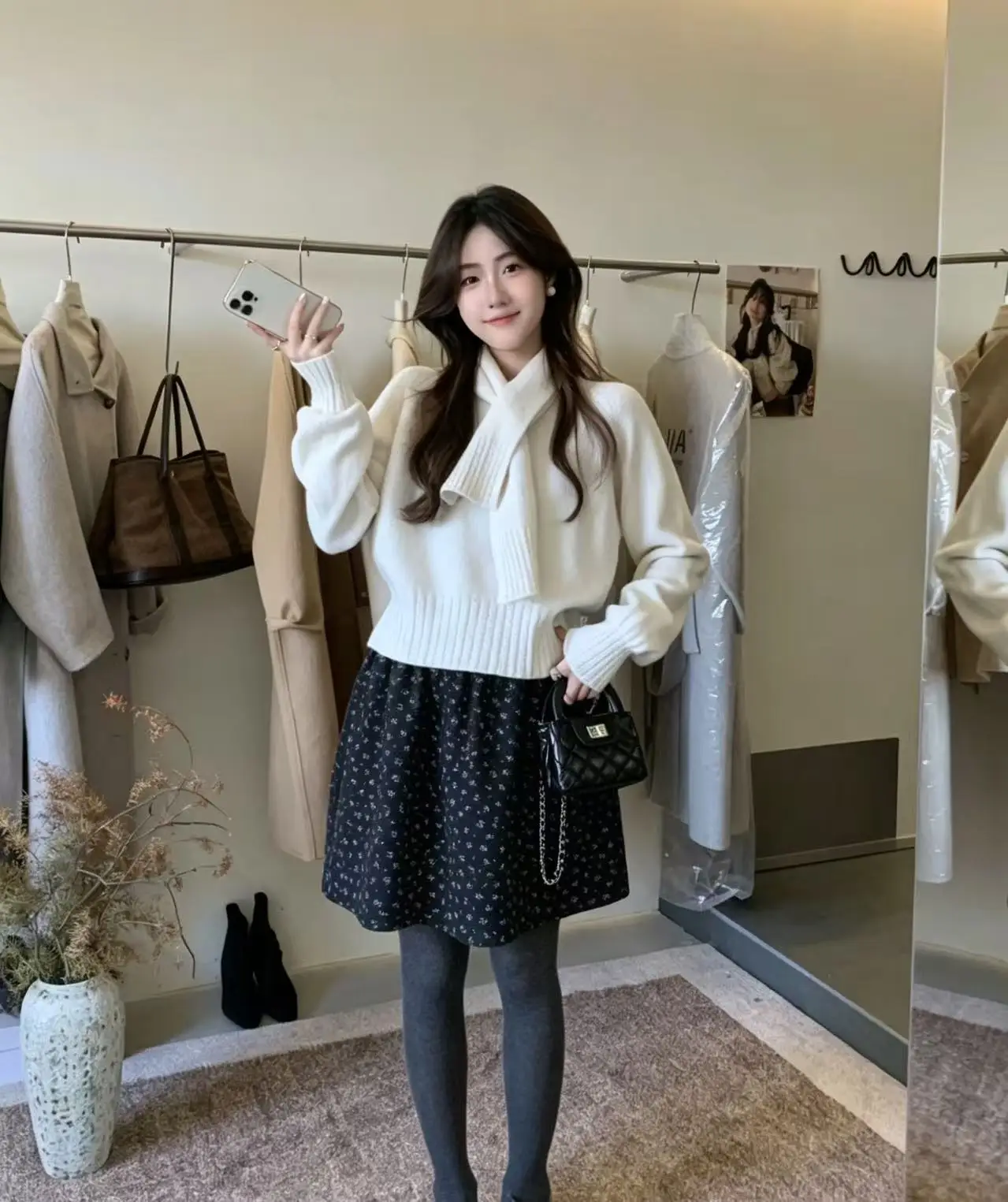 Korean Solid Color Warm Women's Sweater with Scarf Autumn Winter Soft Comfort Pullover Female Lazy Style Round Neck Knitwear