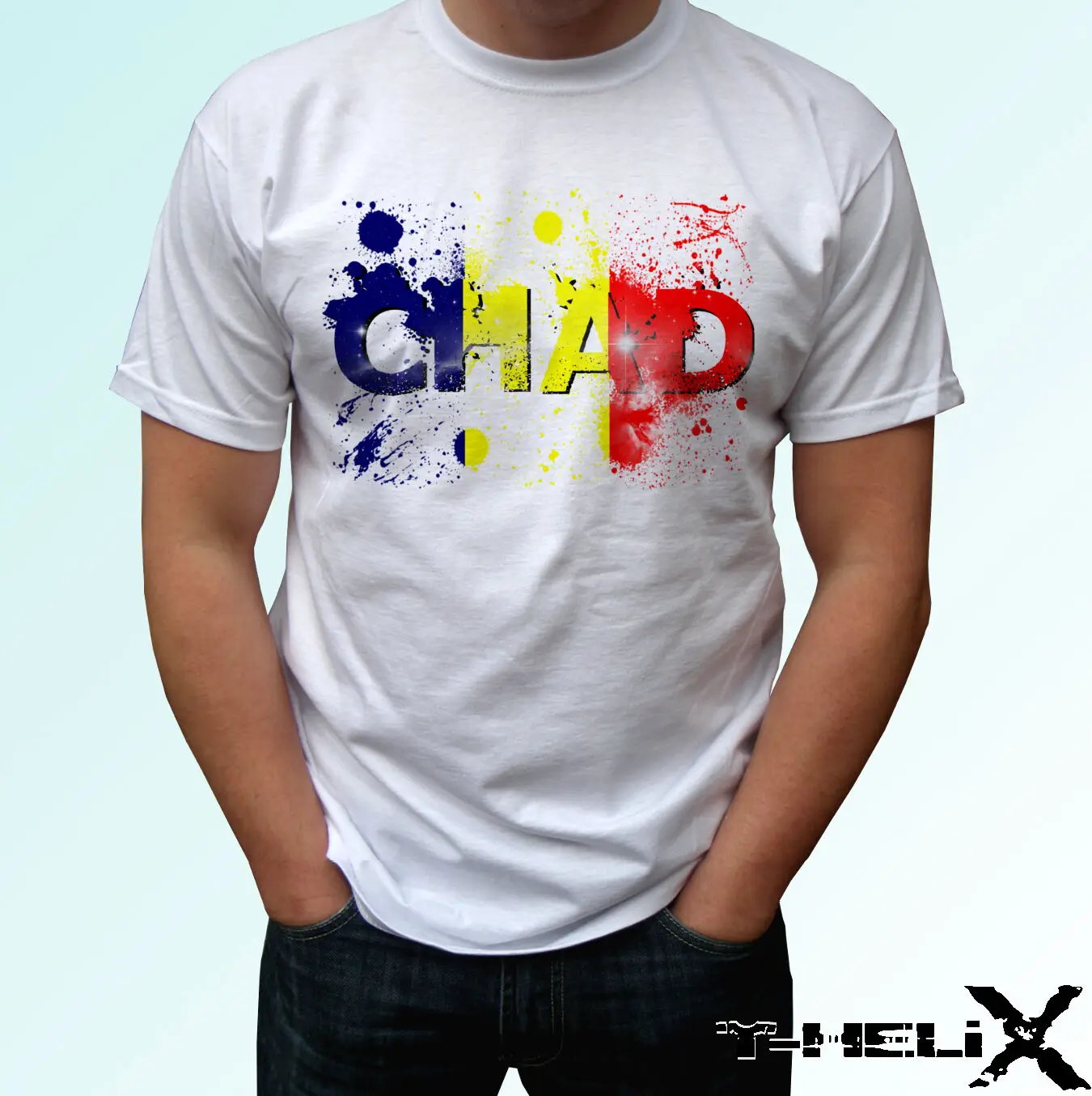 

Chad flag - white t shirt Africa top design - mens womens kids & baby sizes