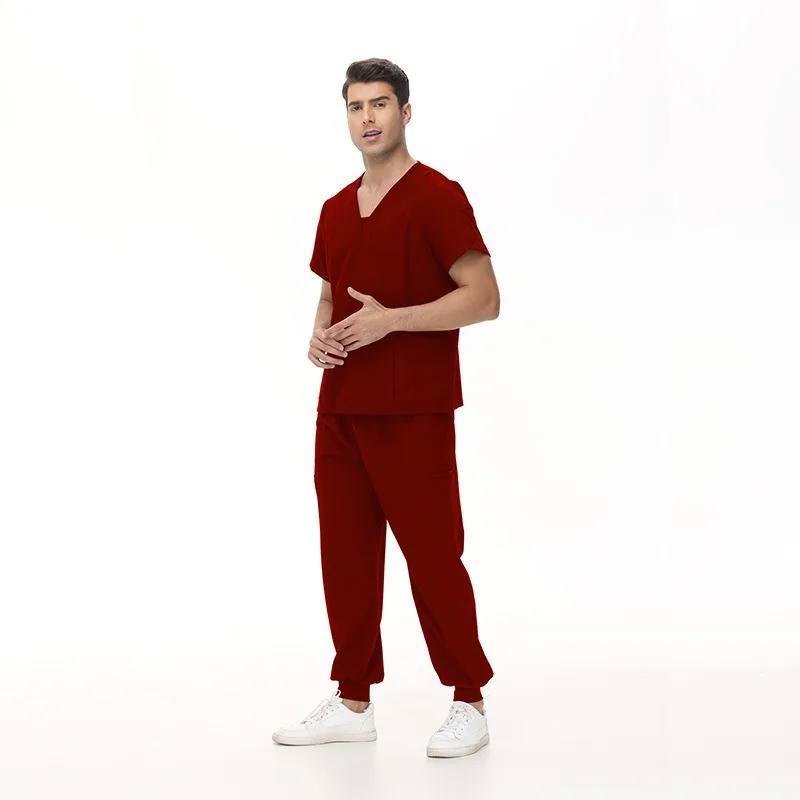 Multicolour Doctor Nurse Short Sleeve Men's Dentist Isolation Gowns Stretchy Quick Drying Hand Wash Gowns Separate Suit Female