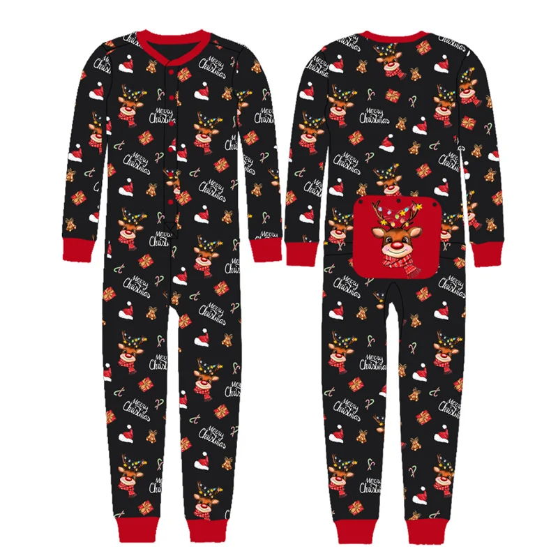 Christmas 1Piece Pajamas for Family Matching Jumpsuit Matching Christmas Pjs Family Holiday Xmas Jammies