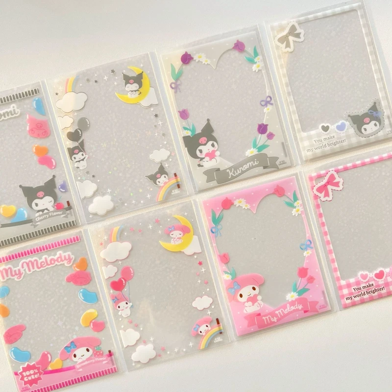 20pcs/lot Cute Japanese Cartoon Characters Kpop Photo Card Holder Idol Laser Photo Protective Display Sleeves Kawaii Stationery