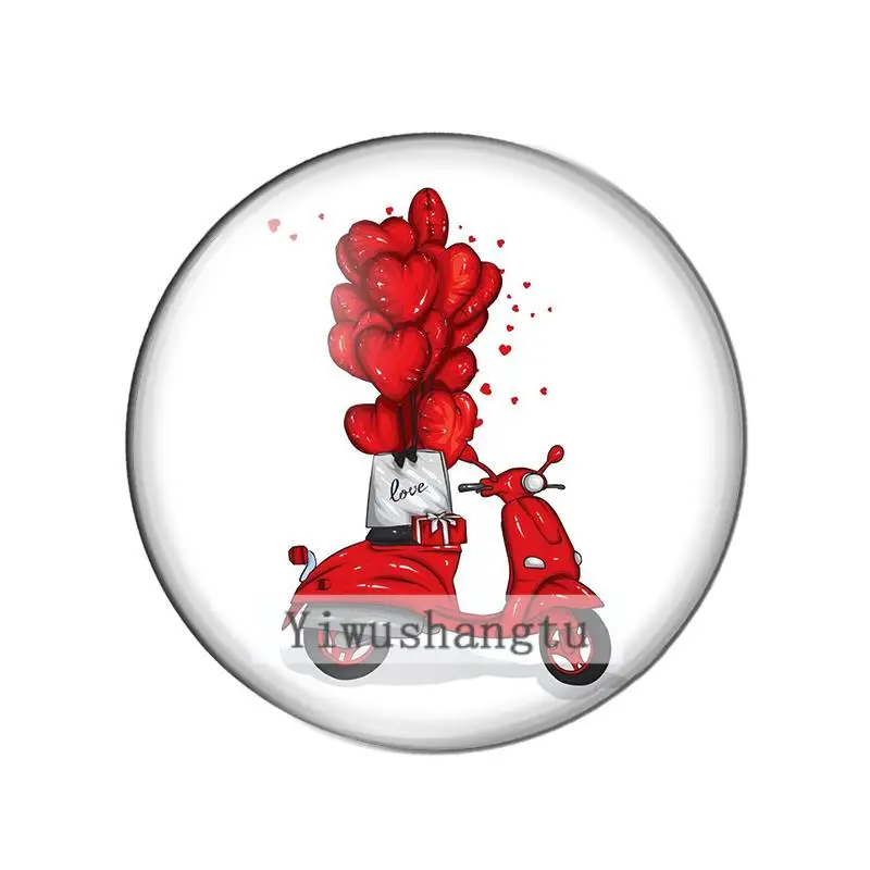 New sweet heart love valentine\'s day 8/10mm/12mm/18mm/20mm/25mm Round photo glass cabochon demo flat back Making findings ZB0543