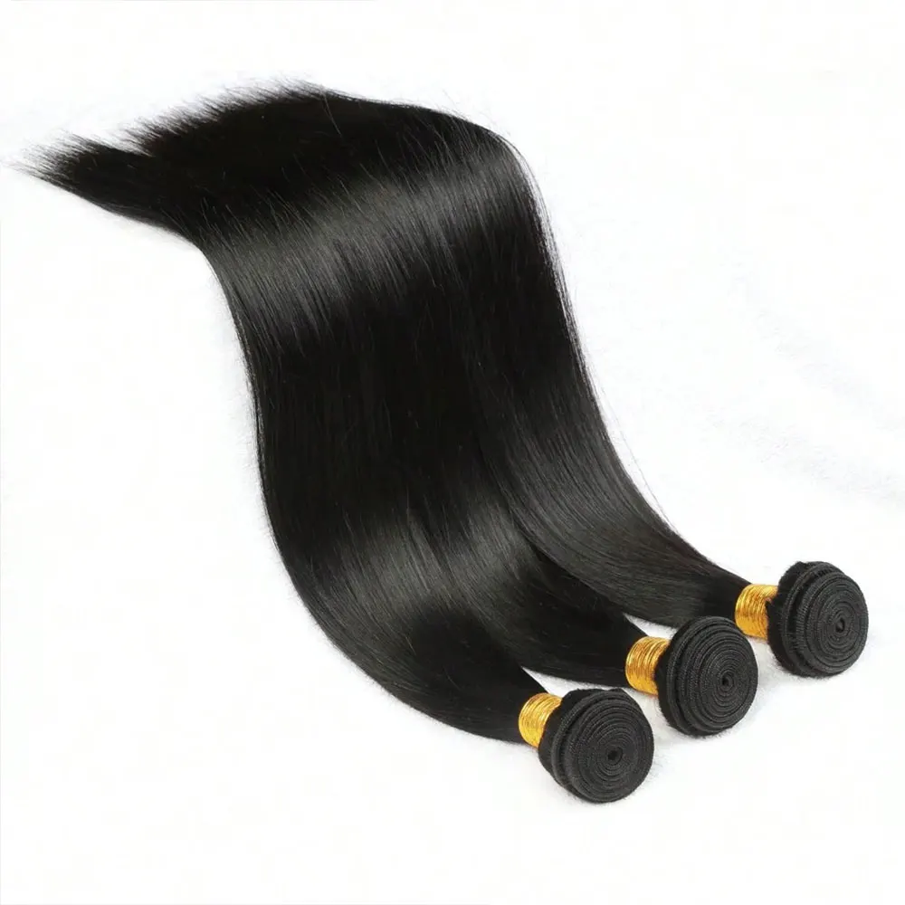 حزم من شعر طبيعي مفرود 100% وصلات شعر بشري طبيعي أسود برازيلي نسج على شكل شعر حزم 1/3/4 قطعة حزمة كومبو