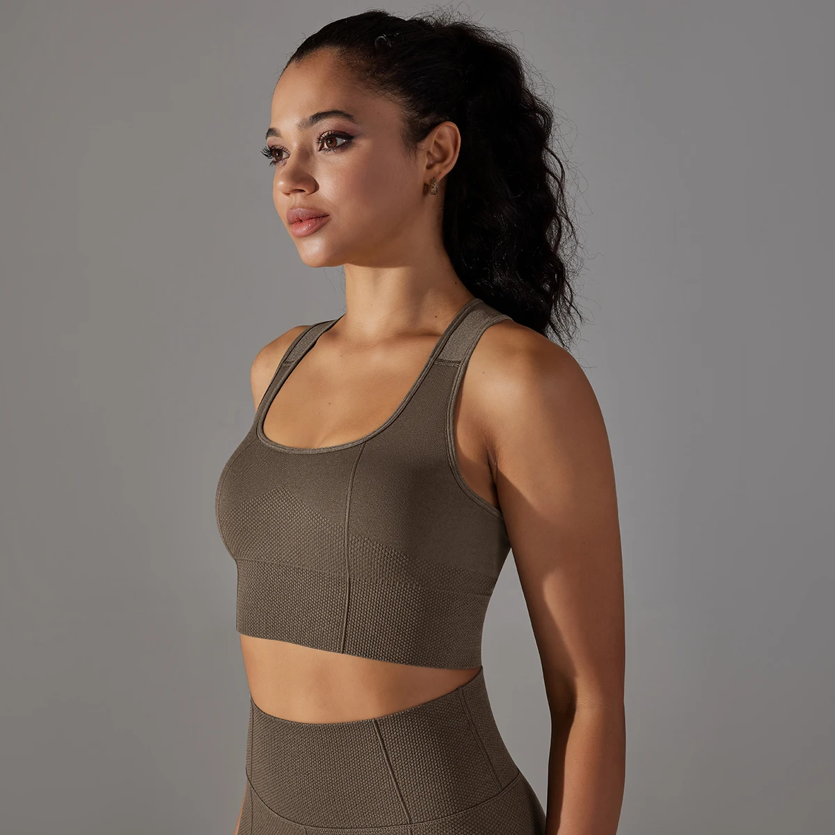 Frauen Sport Bhs Nahtlose Fitness Stoßfest Corp Top Bh Komfortable Gym Weste Einfarbig Workout Laufen Leibchen Bh – Detail 29