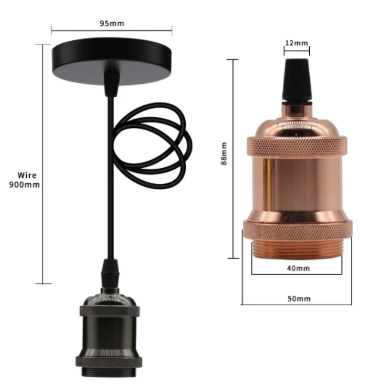 ヴィンテージ エジソン ペンダント CFL LED フィラメント E27 E26 エジソン スクリュー ライトソケット ライト インダストリアル レトロ 電球 ランプベース アルミ ホルダー