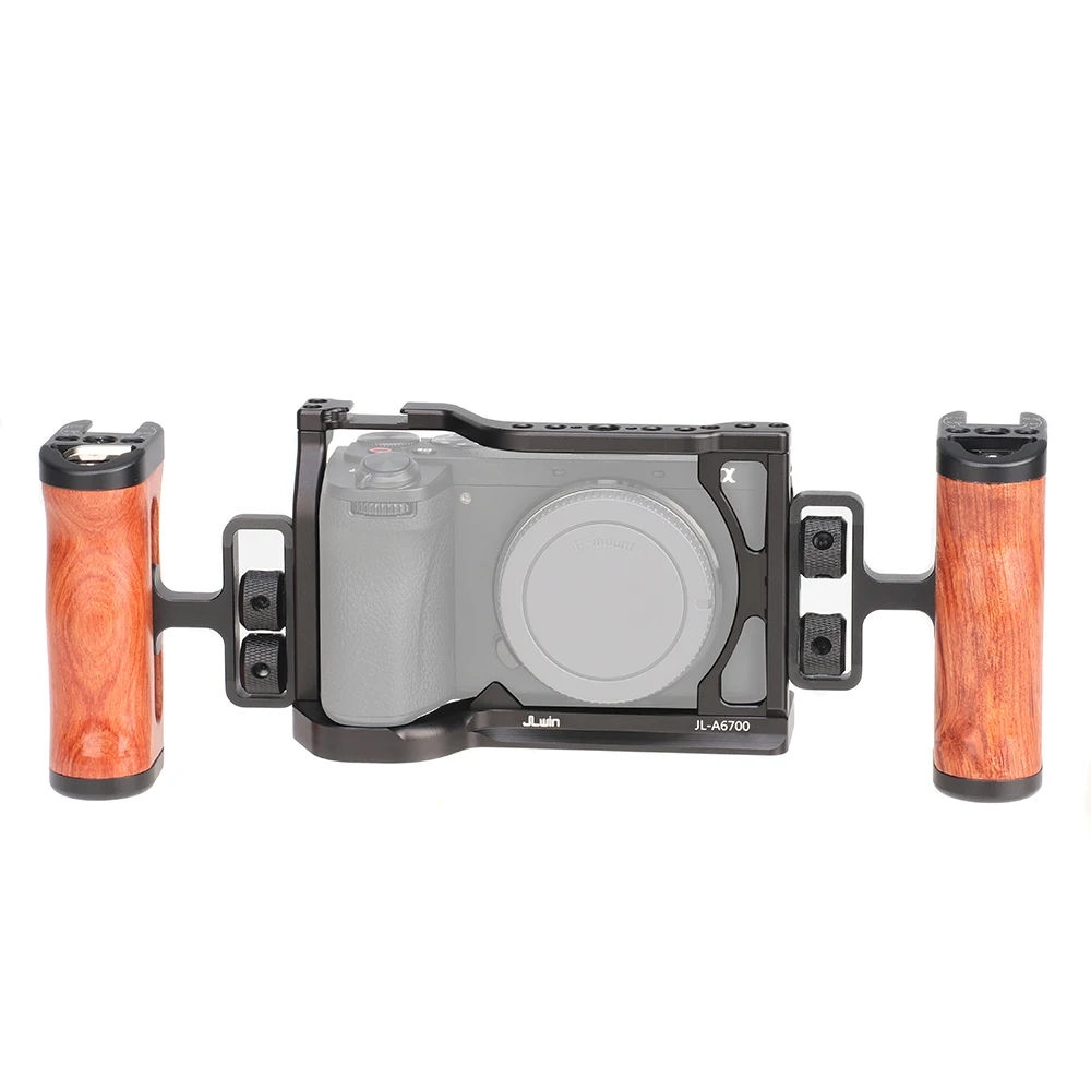 FOTGA Camera Cage For Sony A6700 Aluminum Alloy Video Cage Handle Camera Cold Shoe Mount 1/4 Arca-Swiss Photography Accessories