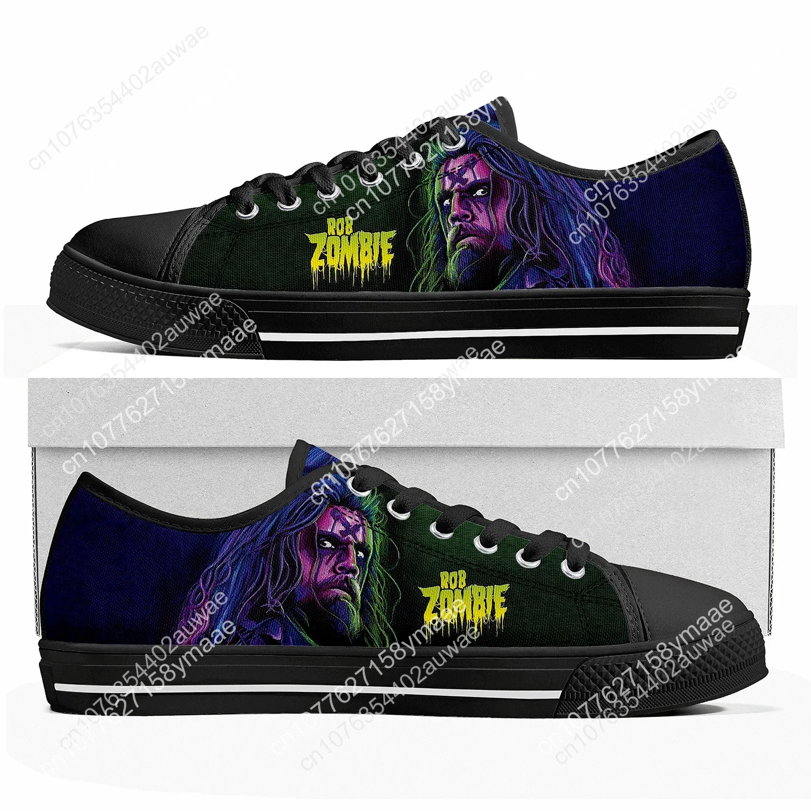 Rob Zombie Rock Singer Low Top High Quality Sneakers Mens Women Teenager Children Canvas Sneaker Casual Couple Shoes Custom Shoe
