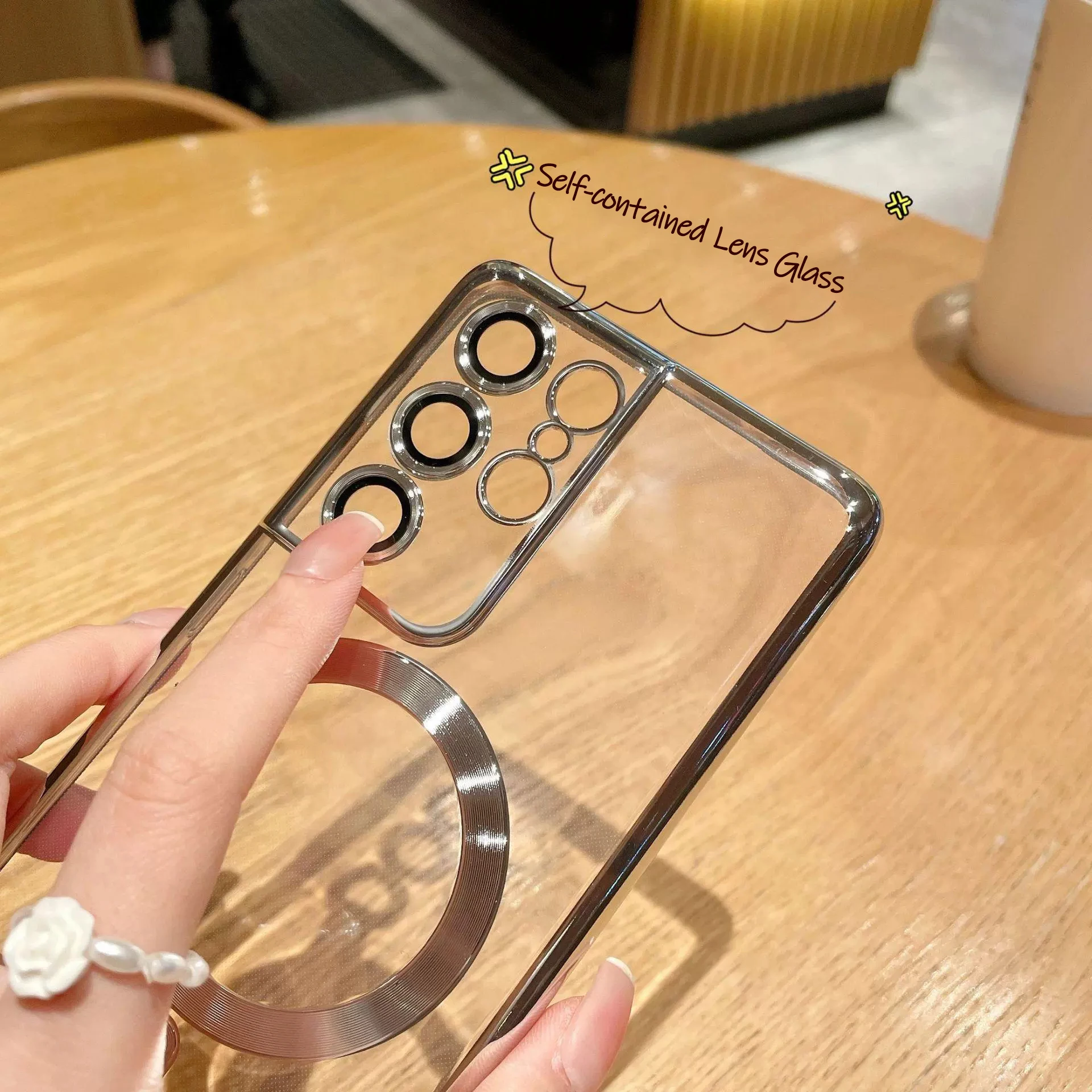 Luxury Plating For MagSafe Magnetic Case For Samsung Galaxy S22 S23 Ultra Plus Phone Cases Wireless Charge Soft Silicone Cover image 3