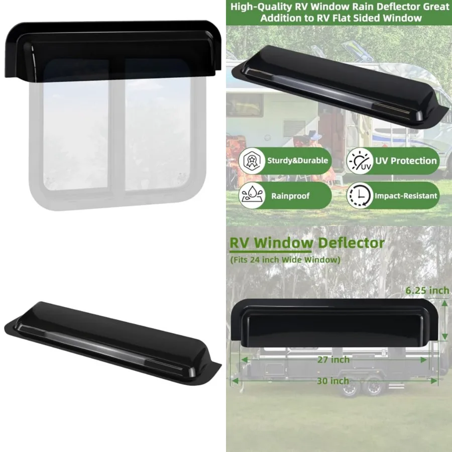 RV Window Rain Deflector and Sun Blade, RV Blade Rain Guard Sunroof Deflector RV SlidingandVertical s, Deflects Rain and Sun Pr