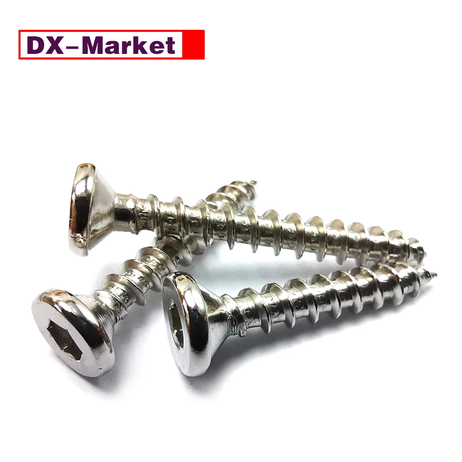 

M5 Hex Socket Wood Screw,Nickel Plating Furniture Flat Head Self-tapping Screw ,A068