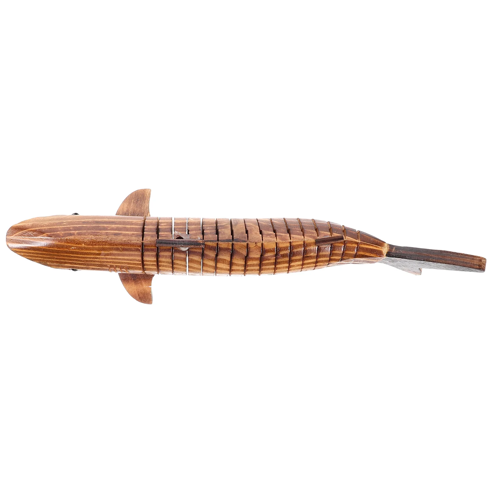 Sharks Toy Wooden Carbonized 33cm Model Toys Animals Sculpture Statue Desktop Craft