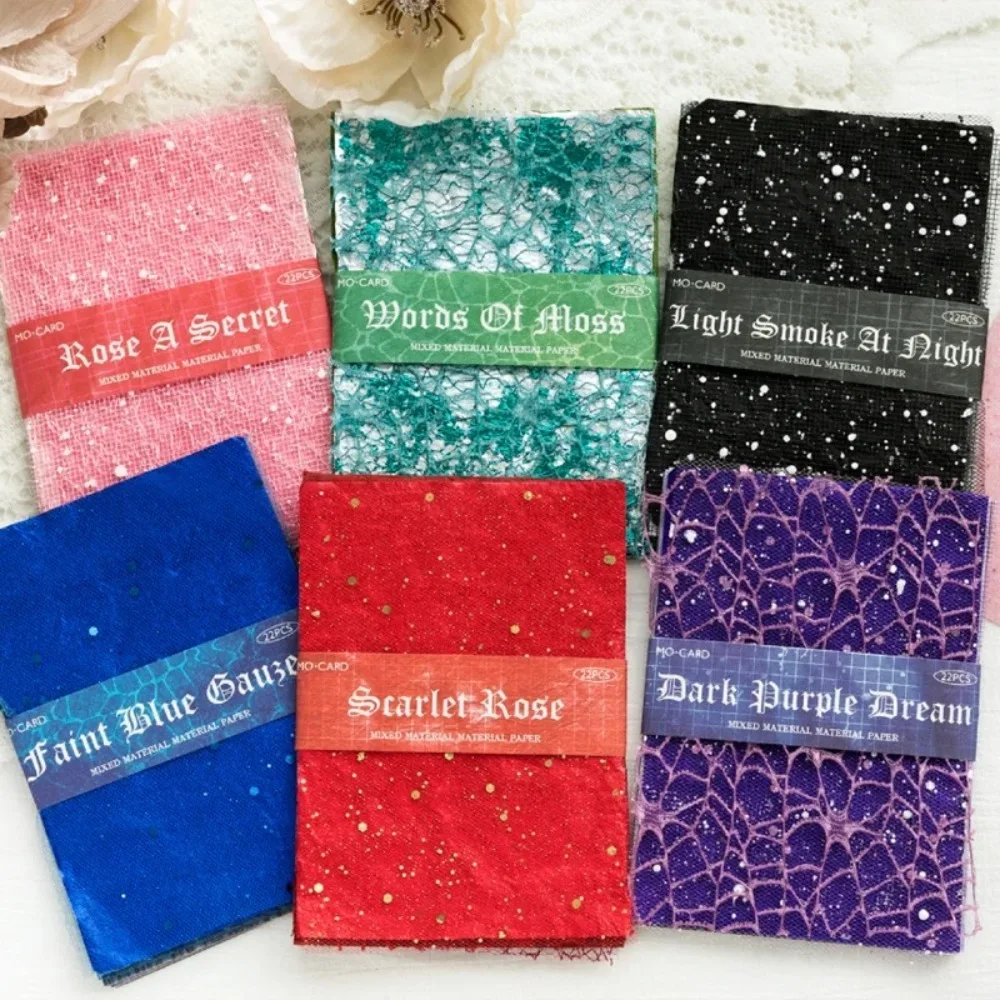 22Pcs/bag Retro Scrapbook Paper Multipurpose Cohesionless Memo Pads Material Paper Mixed Material Collage Paper