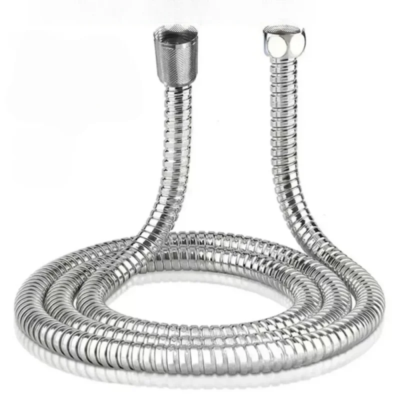 1.5m Stainless Steel Shower Hose Chrome Plated Explosion‑Proof Flexible Water Pipe Replacement for Bathroom Handheld Shower Head