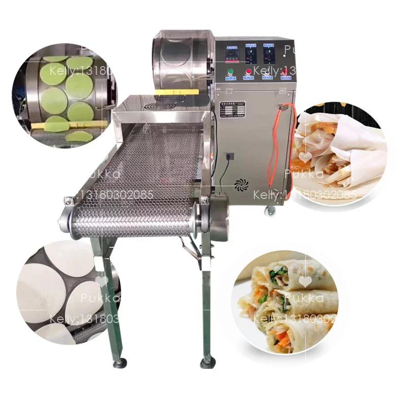Automatic Max 20CM Industrial Corn Tortilla Making Press Machine Roti Chapati Maker Spring Roll Skin Cake Pressing Machines With