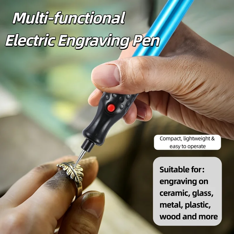 Mini Metal Electric Engraving Pen Aluminum Alloy Cordless Micro Engraver Tool With Diamond Bits For DIY Lettering Carving Glass