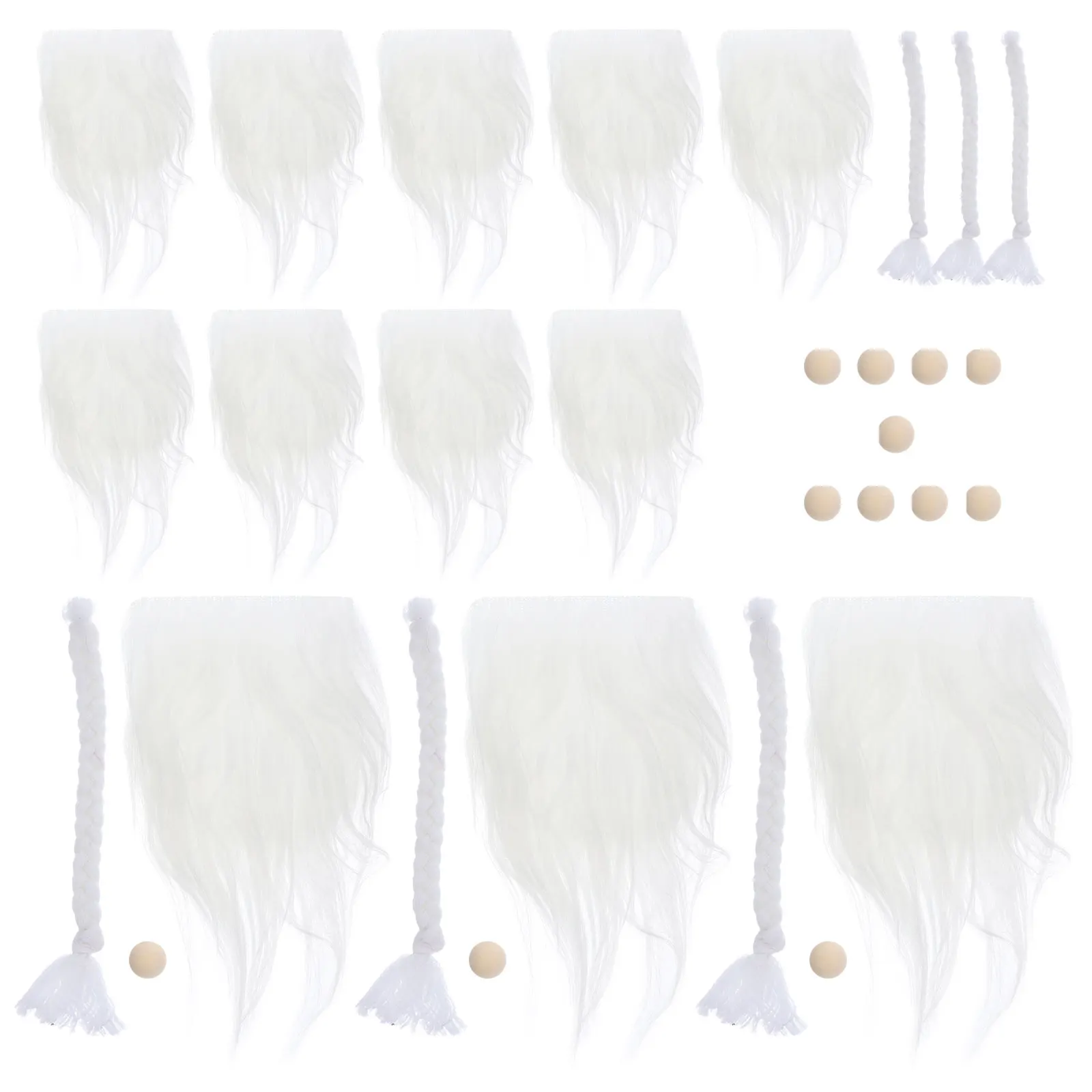 

Pre-Cut Gnome Beard Kits Mini Braids Wood Cotton Craft Materials for DIY Decoration Fake Mini Dwarf Beards Gnome Crafts