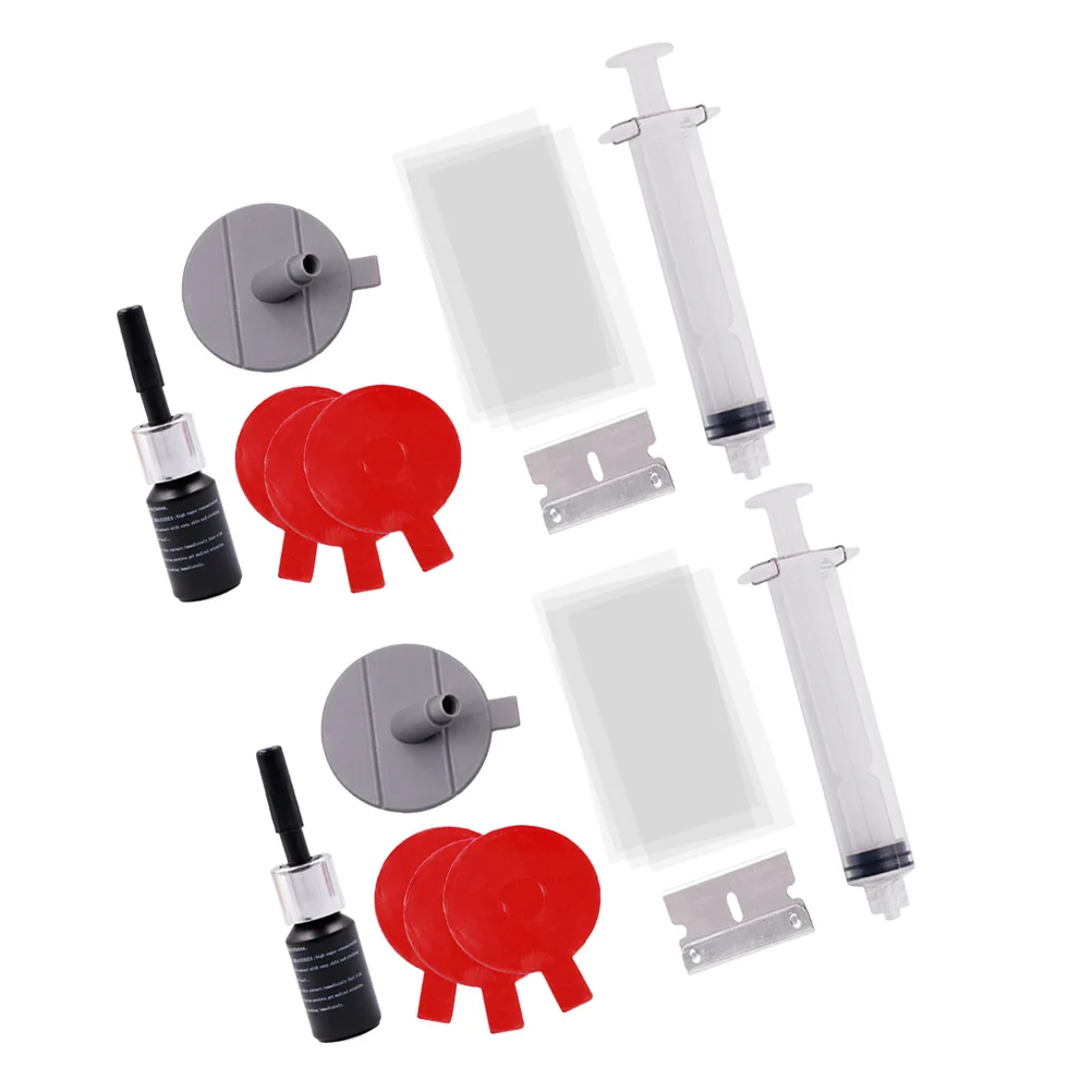 

2 set Glass Kit For Car Windshield Crack Scratch Windshield Repair Tool With Glass Repair Liquid Automotive Window Fixer Set