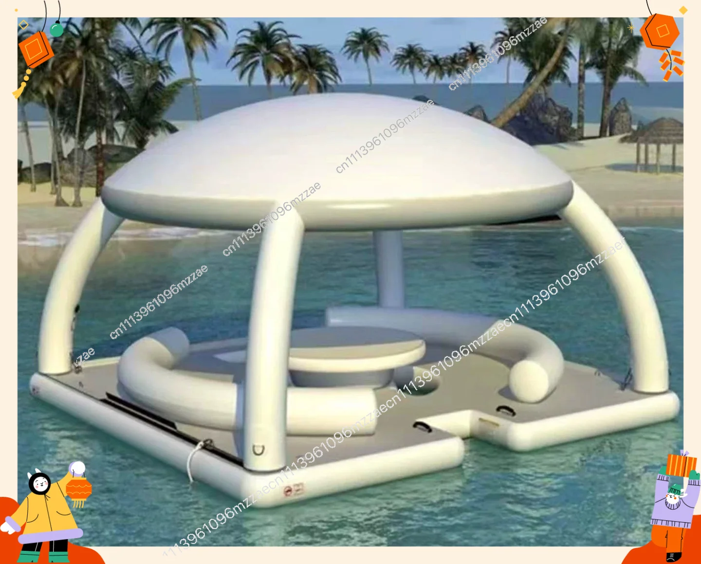 Inflatable Water Floating Table Tent Leisure and Entertainment Bar Awning Sea Floating Bed Floating Board