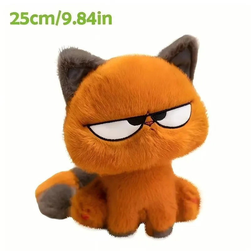 Kawaii Grumpy Orange Cat Plush，Room Decor & Companion，Collectible Stuffed Toy