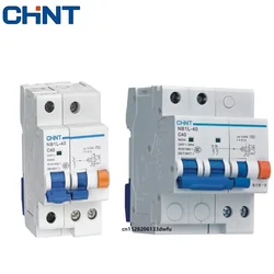 CHINT Leakage Circuit Breaker NB1L-40 1P+N 2P Electromagnetic Differential Switch RCBO Type C 10A 16A 20A 25A 40A