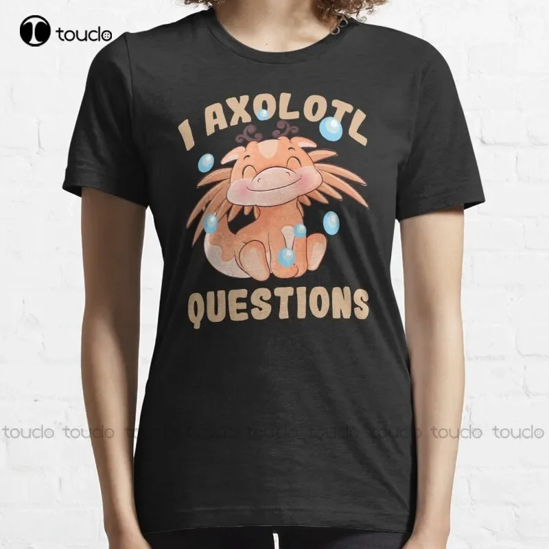 New I Axolotl Questions 7 T-Shirt Cotton Tee Shirt