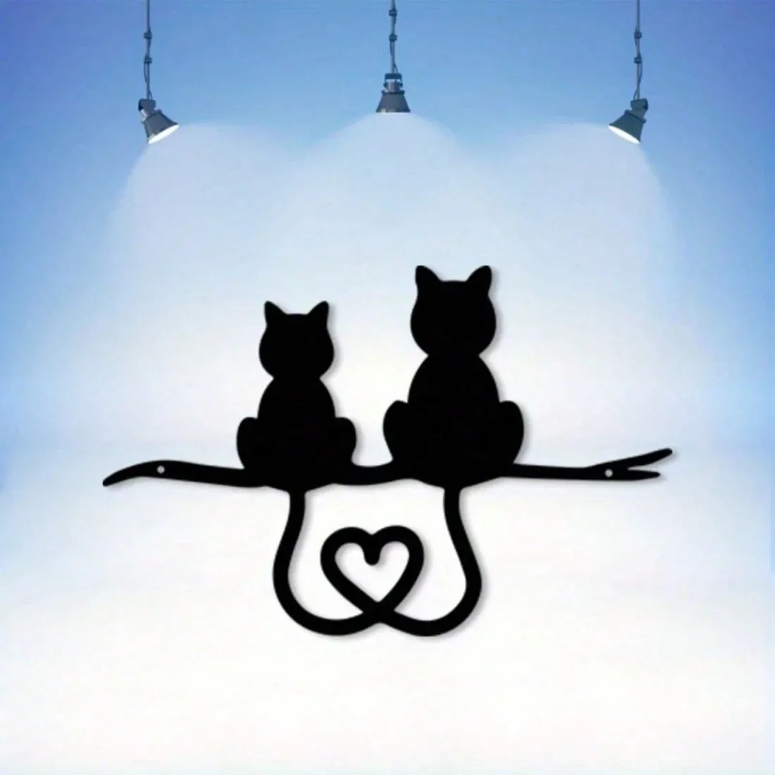 Vintage Cat Metal Wall Art – Rust-Resistant Heart-Shaped Garden Decor – Perfect Holiday Gift for Cat Lovers – Indoor
