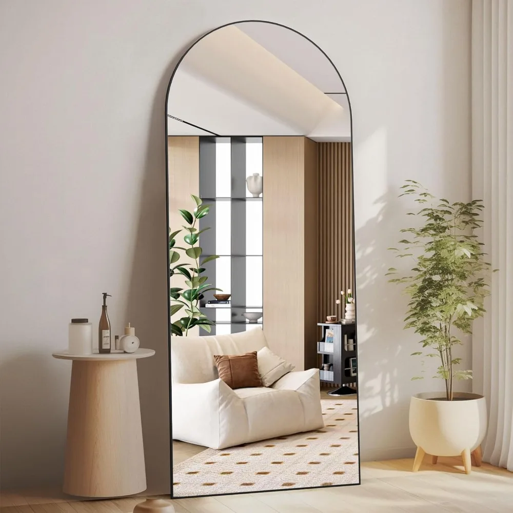 

Arched Full Length Mirror 65" × 24",Floor Big Standing Mirror, Dressing and Wall-Mounted Thin Frame Mirror