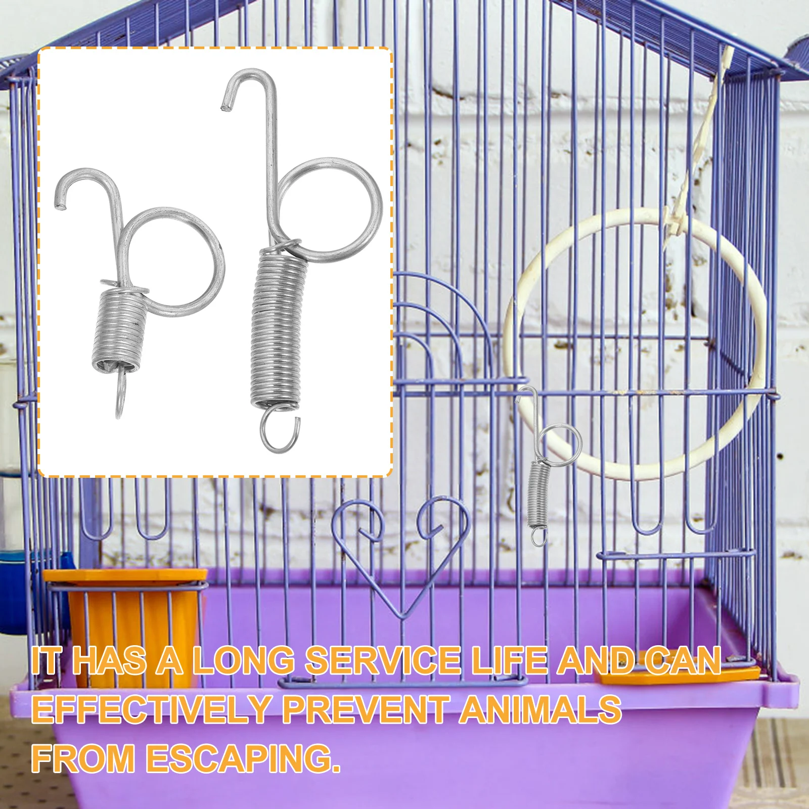 

20Pcs Rabbit Cage Door Spring Hook Heavy Duty Wire Snap Fastener for Chicken Pigeon Quail Bird Cage Security Lock