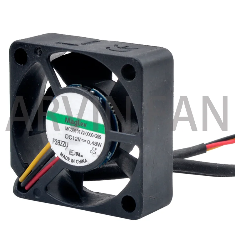 MC30101V2-0000-G99 Ventiladores De Refrigeração, 3cm Ventilador, 30x30x10mm, DC 12V, 0.48W, Monitoramento De Velocidade De 3 Linhas, Micro Dispositivos Hospedeiros