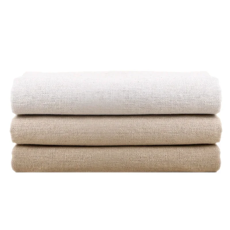 150cmX100cm Cotton Linen Woven Fabric Solid Color for Table Sofa Curtains Decoration DIY Sewing Embroidery Practice Fabric