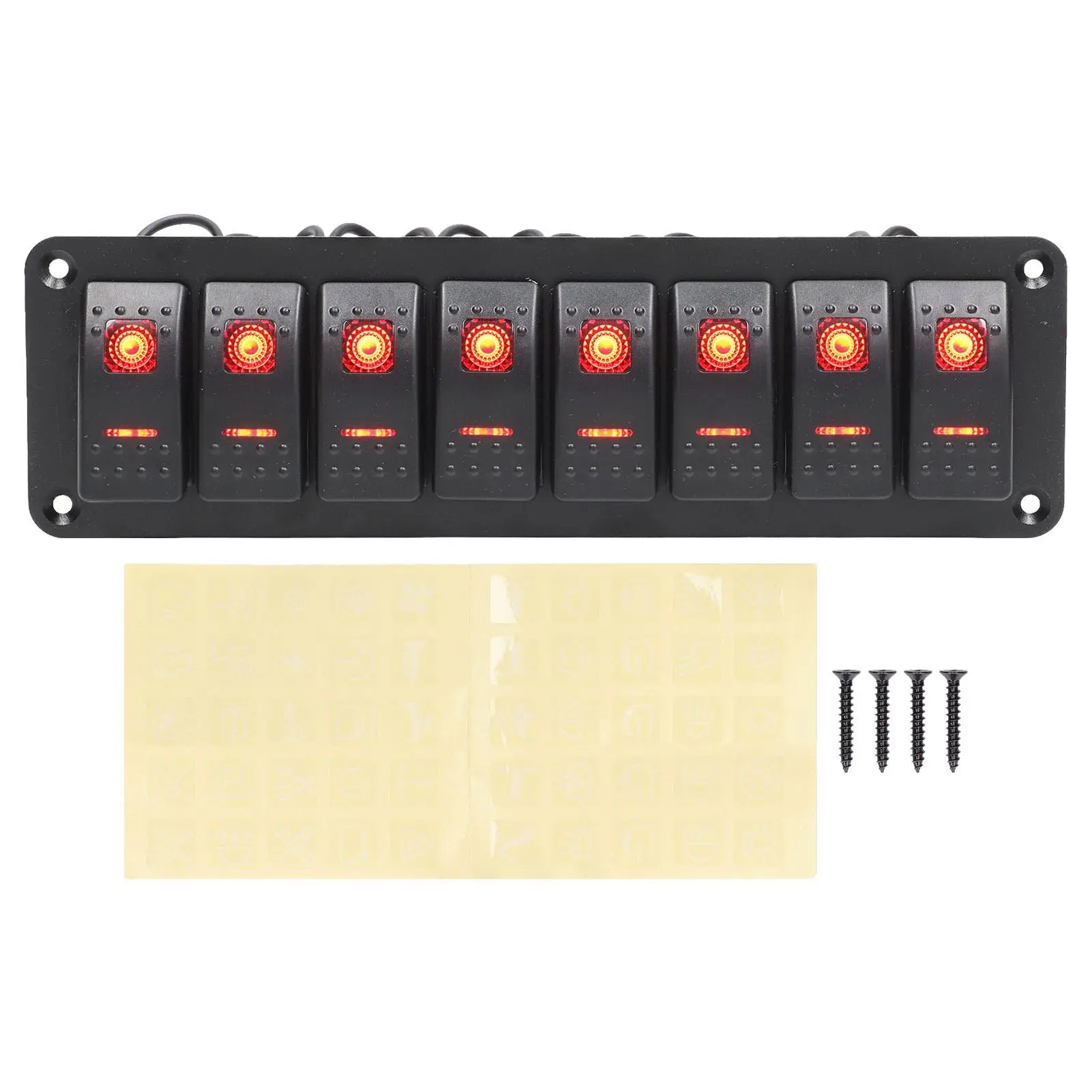 

8 Gang Switch Panel Backlit Circuit Protection Pre Wired for Smart IC LED Switch Panel for headlamp Fog Lamp Side Maker Light