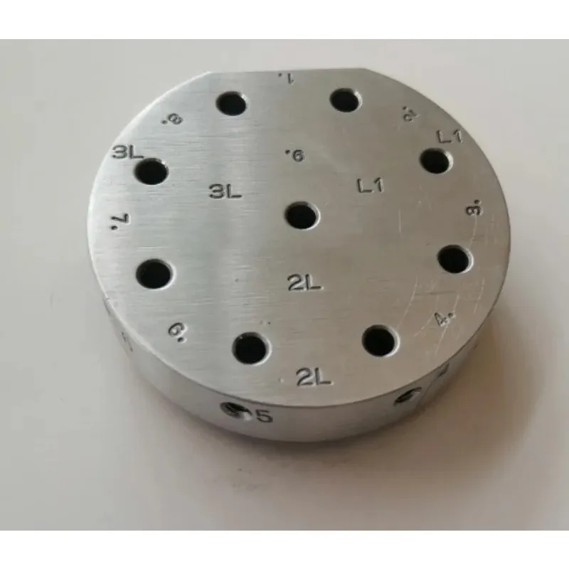 Nine hole sample stage scanning electron microscope sample holder Zeiss with dovetail groove and numbered nail stage