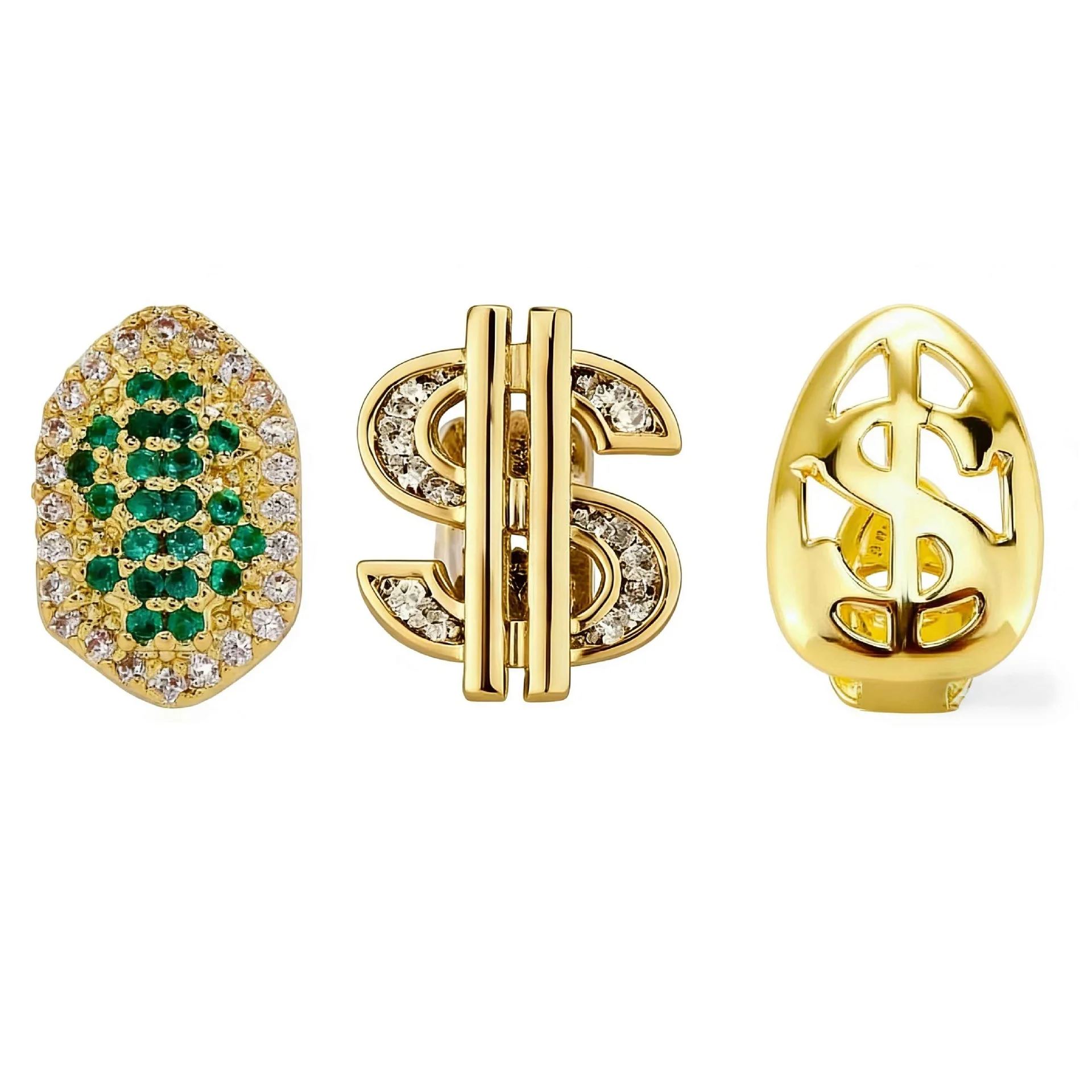 Iced Out Grillz Teeth Caps Hip Hop Bling Tooth Cover Gold Letter Mouthpiece Fashion Jewelry Accessories Wholesale