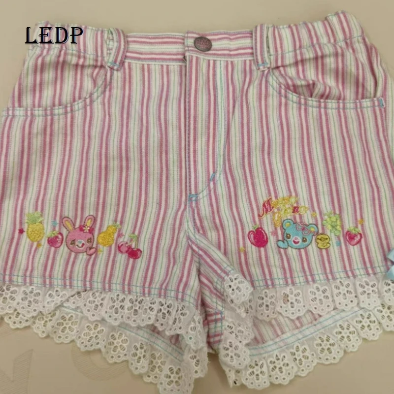 

2025 Summer New Cute Sweet Children's Fun Women's Clothing Japanese Design Versatile Age-reducing Y2k Embroidered Shorts Ladies