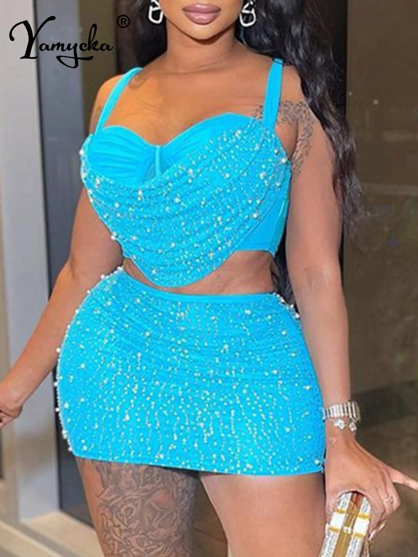 Sexy backless black rhinestone mini summer dress women 2026 bodycon night club birthday party dress sets evening dresses vestido