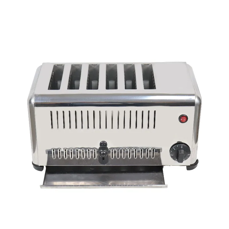Commercial 6 Slice Stainless Steel Electric Bread Toaster Machine for Hotel & Restaurant Use